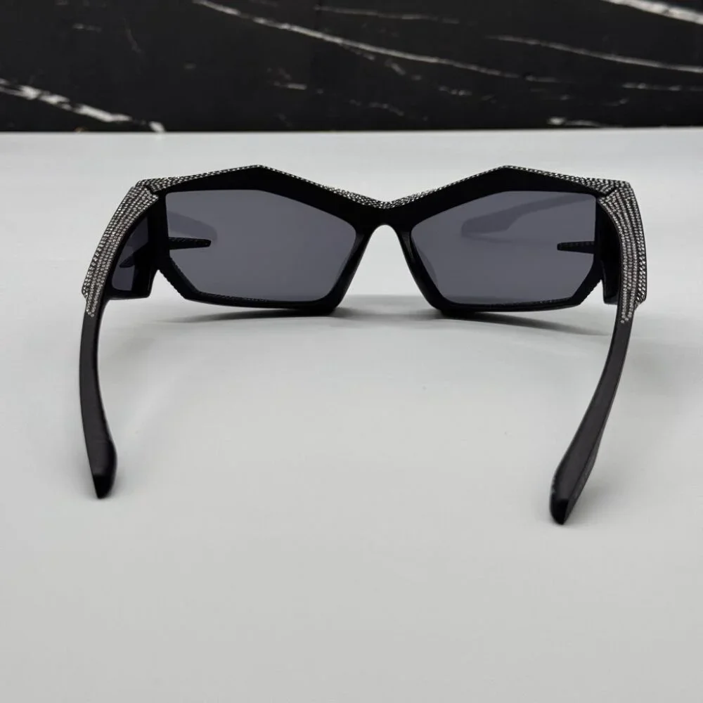 NEW GV40082I 02A GIVENCHY MATTE BLACK WITH STONES WOMEN GIVENCHY SUNGLASSES - Picture 7 of 12